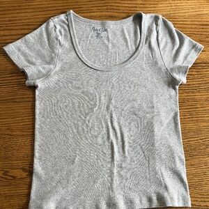 John Galt Wallace baby tee gray cropped top t shirt 100 cotton made in Europe